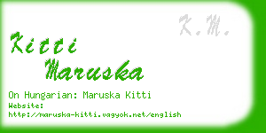 kitti maruska business card